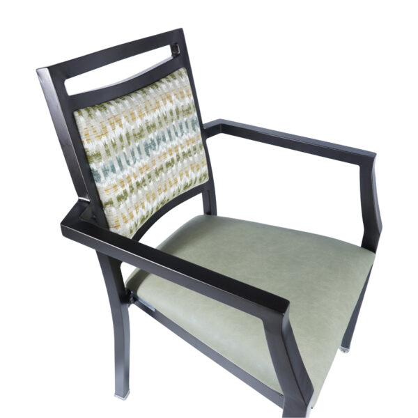 Decomee Chair Aluminum Wood Look Arm Chair #A2545